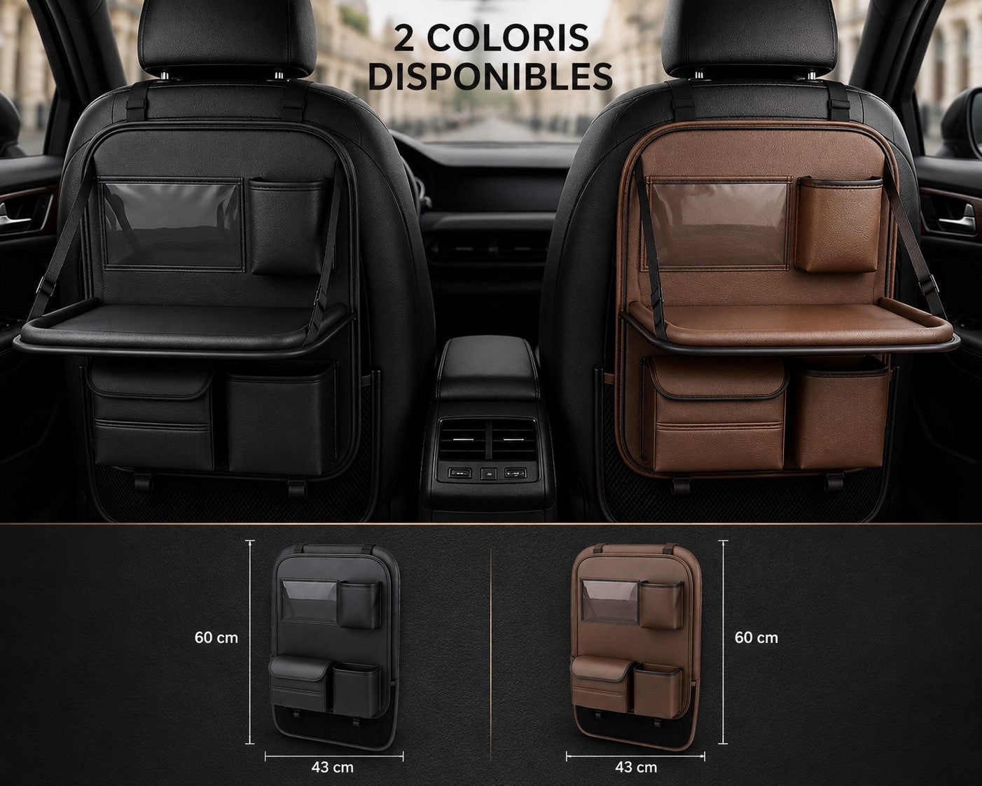 Organisateur de Siège Auto Cuir Premium