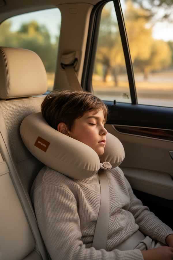 Coussin de voyage Campésia - Enfant endormi - Éditorial Premium